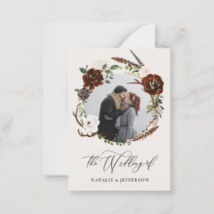 budget rustic floral wreath wedding invitation
