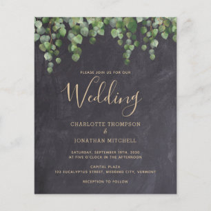 Budget Rustic Green Feuilles Faire-part de mariage