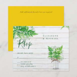 BUDGET Rustic Greenery RSVP Fern Leaves