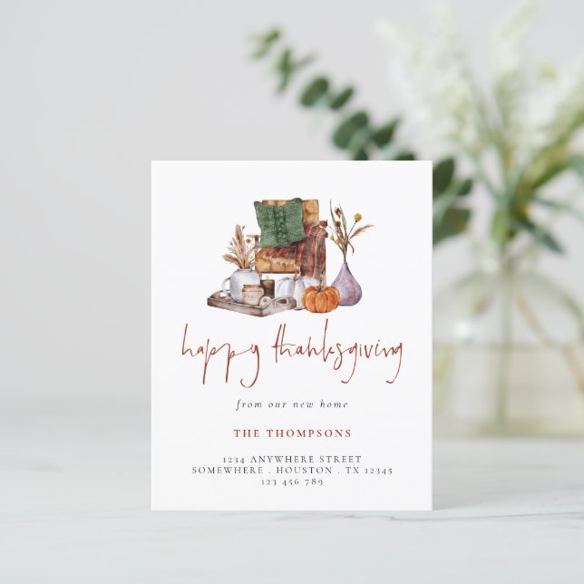 Budget Rustic Happy Thanksgiving from New Home  (Standing Front)