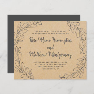 Budget Rustic Kraft & Hand-drawn Leaves Wedding