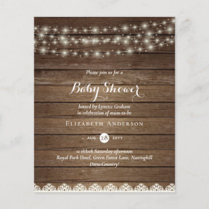 Budget Rustic Lights Mason Jars Lace Baby Shower