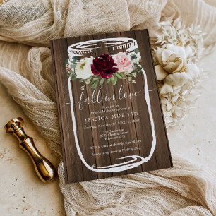 Budget Rustic Mason Jar Bridal Shower Invitation