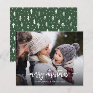 Budget Rustic Modern Merry Christmas Photo Card
