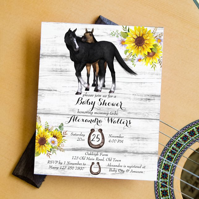 Budget rustic mother horse foal sunflowers baby sh (Creator Uploaded)