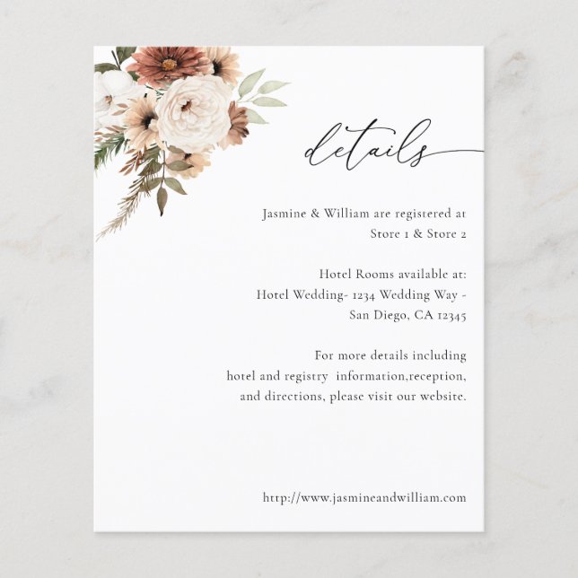 Budget Rustic Neutral Boho Floral Details S2 Flyer (Front)