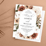 Budget Rustic Neutral Boho Floral Wedding<br><div class="desc">** SATIN PAPER IS PAPER THIN. UPGRADE THE PAPER FOR A THICKER PAPER. HAS AN OPTION FOR ENVELOPES. *** Save money on invitations with this smaller invitation that has an option for envelopes. Get your guests ready for the amazing wedding with your Rustic Neutral Boho Floral Wedding invitation. Want a...</div>