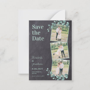 Budget Rustic Photo Collage Greenery Save The Date Card