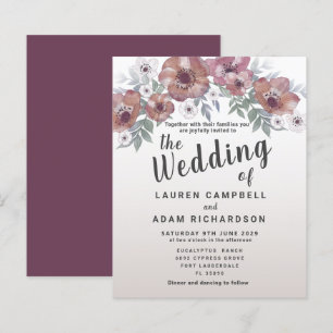 Budget Rustic Red Orange Wedding Invitation