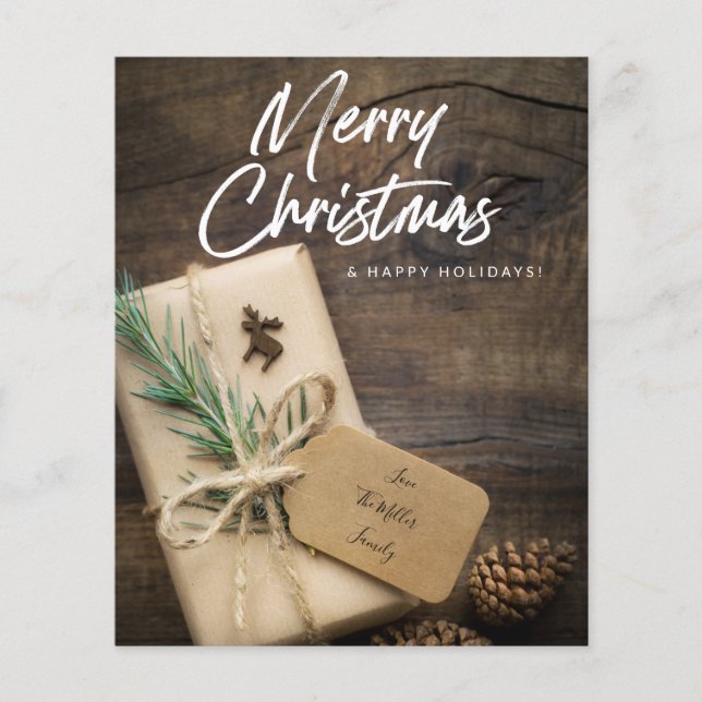 Budget Rustic Reindeer Merry Christmas Flyer (Front)