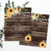 Budget Rustic Sunflower String Light Wedding