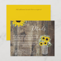 BUDGET Rustic Sunflower Wedding Details Enclosure