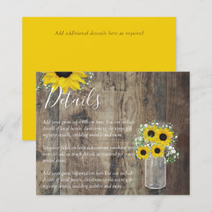 BUDGET Rustic Sunflower Wedding Details Enclosure