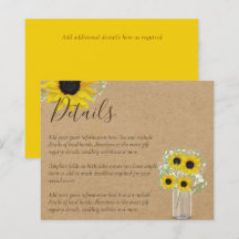BUDGET Rustic Sunflower Wedding Details Enclosure