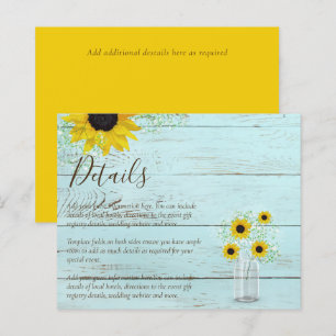 BUDGET Rustic Sunflower Wedding Details Enclosure