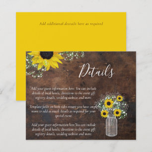 BUDGET Rustic Sunflower Wedding Details Enclosure
