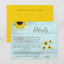 BUDGET Rustic Sunflower Wedding Details Enclosure