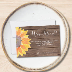 Budget Rustic Sunflower We've Moved Announcement 