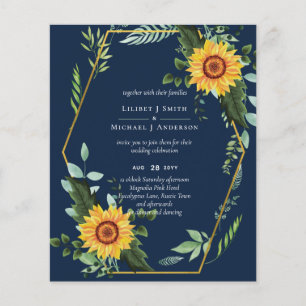 BUDGET Rustic Sunflowers Greenery Leaves Wedding  Flyer