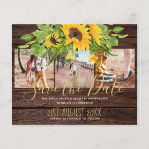 Budget Rustic Sunflowers Photo Save The Dates