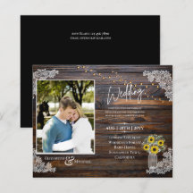 BUDGET Rustic Sunflowers Photo Wedding Invite