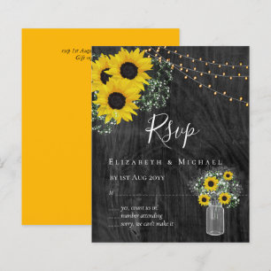 BUDGET Rustic Sunflowers RSVP Wedding