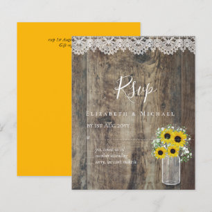 BUDGET Rustic Sunflowers RSVP Wedding