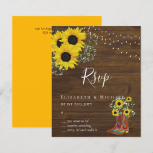 BUDGET Rustic Sunflowers RSVP Wedding