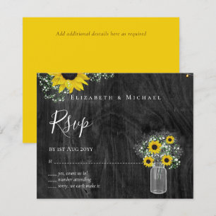BUDGET Rustic Sunflowers RSVP Wedding
