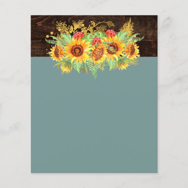Budget RUSTIC SUNFLOWERS Template Flyer (Front)