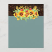 Budget RUSTIC SUNFLOWERS Template