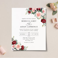 Budget Rustic Watercolor Floral Wedding Invitation