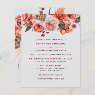 Budget Rustic Watercolor Floral Wedding Invitation