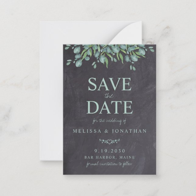 Budget Rustic Watercolor Greenery Save The Date Card (Front)