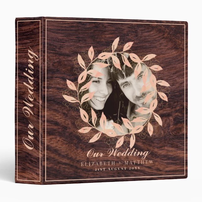 Budget Rustic Wedding Planning Ideas Personalized Binder (Front/Spine)