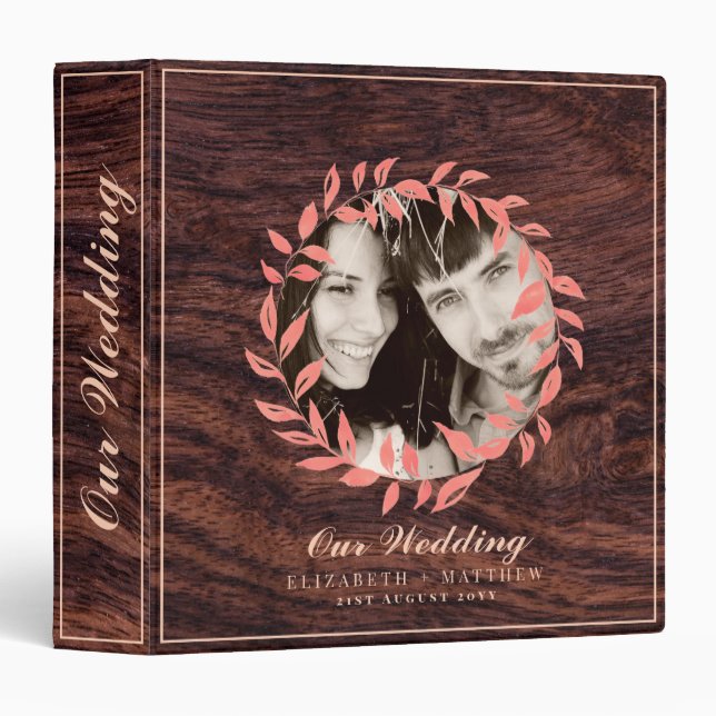 Budget Rustic Wedding Planning Ideas Personalized Binder (Front/Spine)