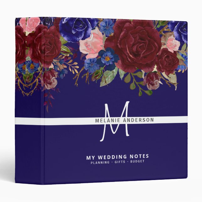 Budget Rustic Wedding Planning Ideas Personalized Binder (Front/Spine)