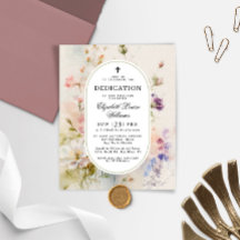Budget Rustic Wildflowers Dedication Invitation
