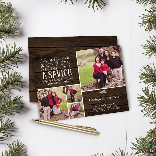 Budget Rustic Wood Christian Christmas Verse Photo (Budget Rustic Wood Christian Christmas Verse Photo Card)