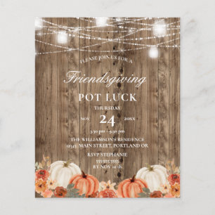 Budget Rustic Wood Floral Friendsgiving Pot Luck