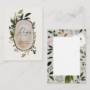 budget Rustic wood slice recipe card