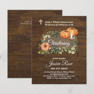 BUDGET Rustic Woodland Christening Invite Baptism 