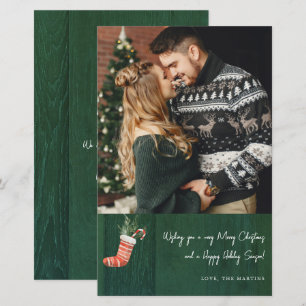 Budget RusticGreenWood & Christmas Stocking Note M