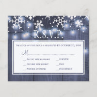 Budget rustique mariage d'hiver carte rsvp