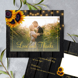 Budget rustique mariage merci carte postale