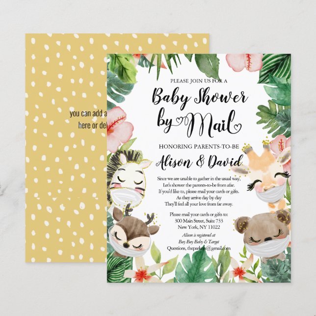 Budget Safari Anima Baby Shower By Mail Invitation (Front/Back)