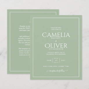Budget Sage Green Apple White Monochrome Wedding