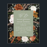 Budget sage green botanical wedding details invite flyer<br><div class="desc">Budget rustic watercolor floral wedding invite and details card. With beautiful rust,  terracotta,  blush pink,  black and sage green pampas grass eucalyptus watercolor details. This modern wedding invite is sure to set the style for your big day.</div>