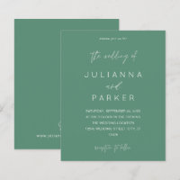 Budget Sage Green MOD Calligraphy Wedding