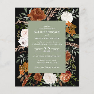 Budget sage green terracotta floral rustic elegant flyer